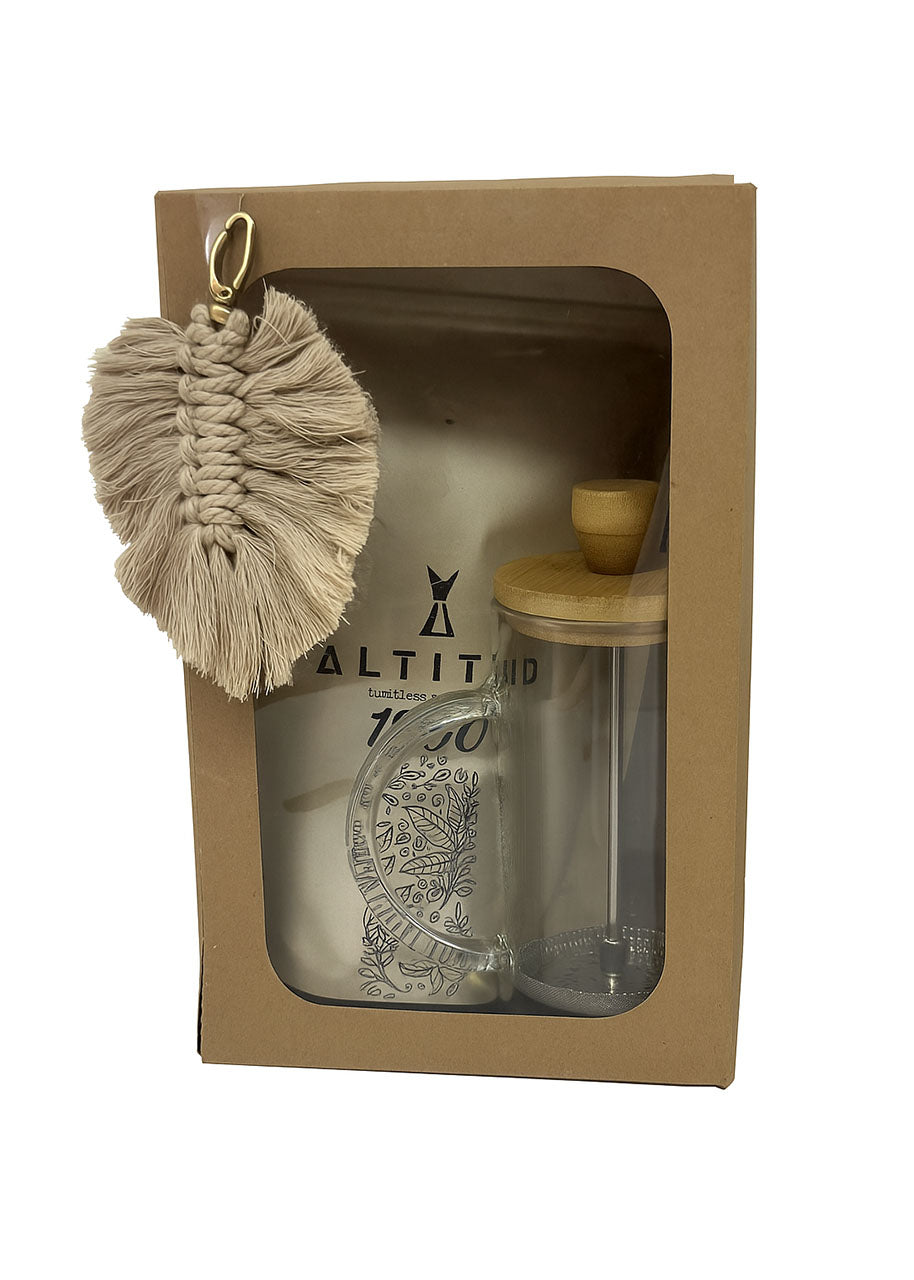 Kit Café Altitud con prensa francesa y llavero Atípica